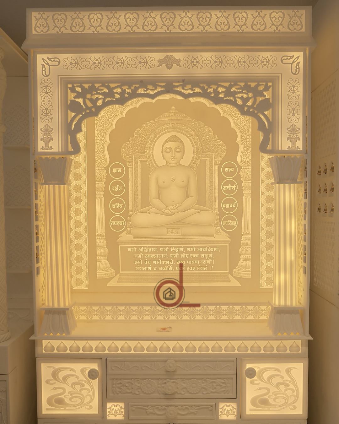 Jain Korian Mandir with Light 12- dkoreluxe