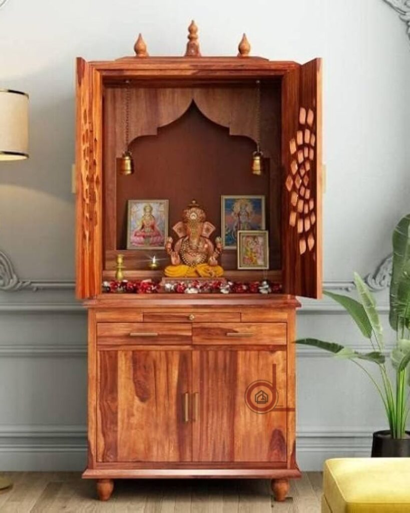 Wooden Designer Mandir 6- dkoreluxe